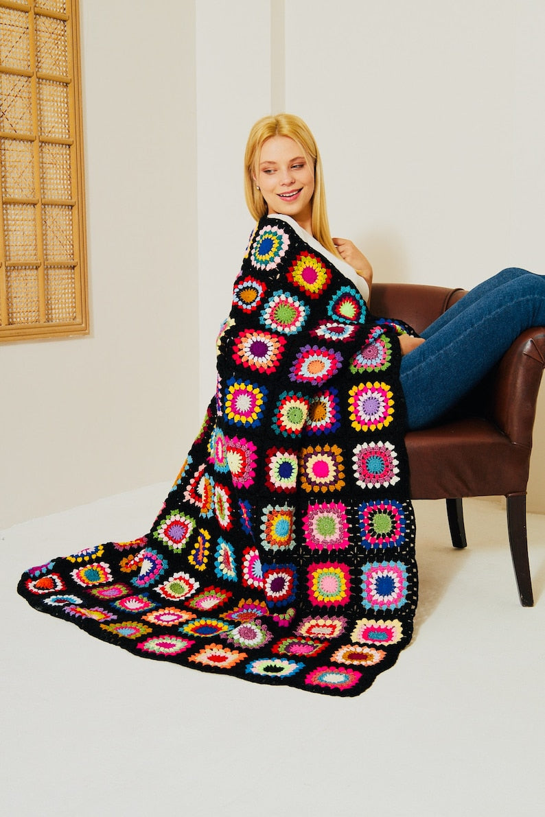 Afghan Square Bohemian Blanket
