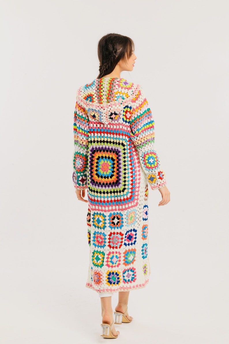 Long Crochet Handmade Cardigan Jacket Coat