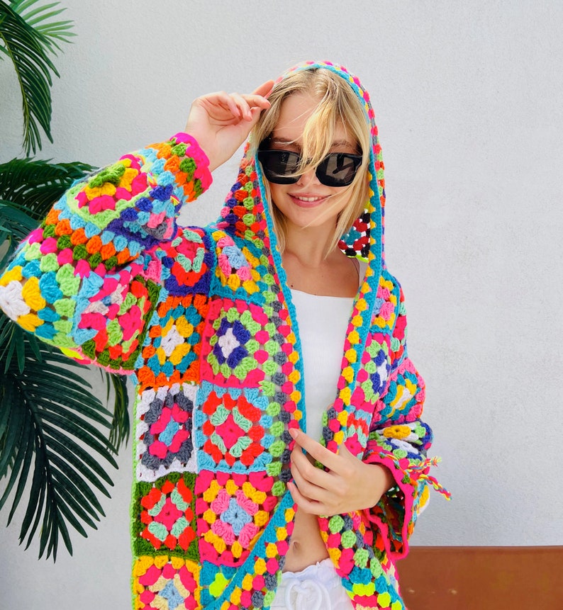 Hand Knit Colorful Winter Jacket