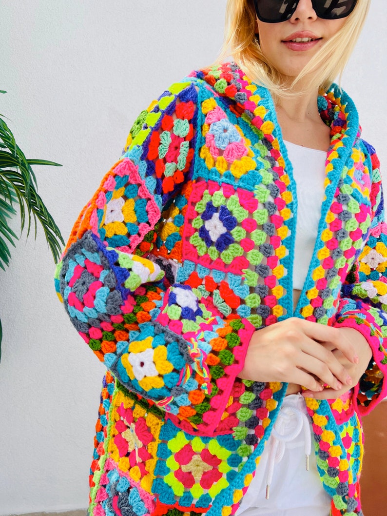 Hand Knit Colorful Winter Jacket
