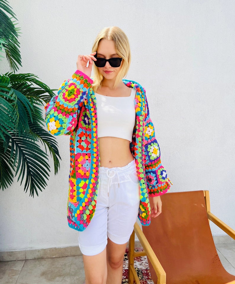 Hand Knit Colorful Winter Jacket