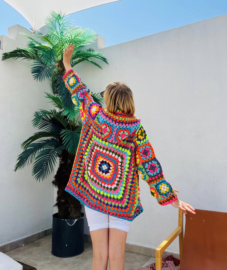 Hand Knit Colorful Winter Jacket