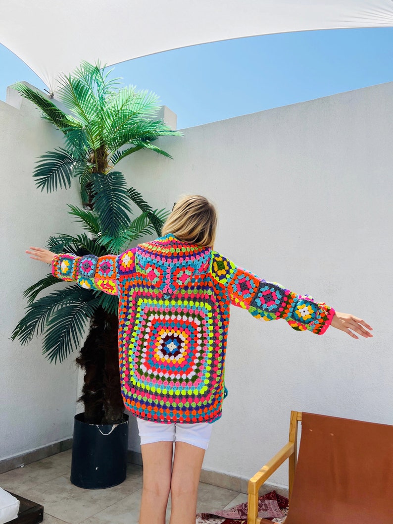 Hand Knit Colorful Winter Jacket