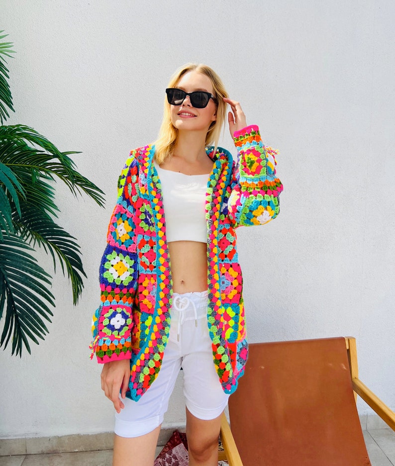 Hand Knit Colorful Winter Jacket