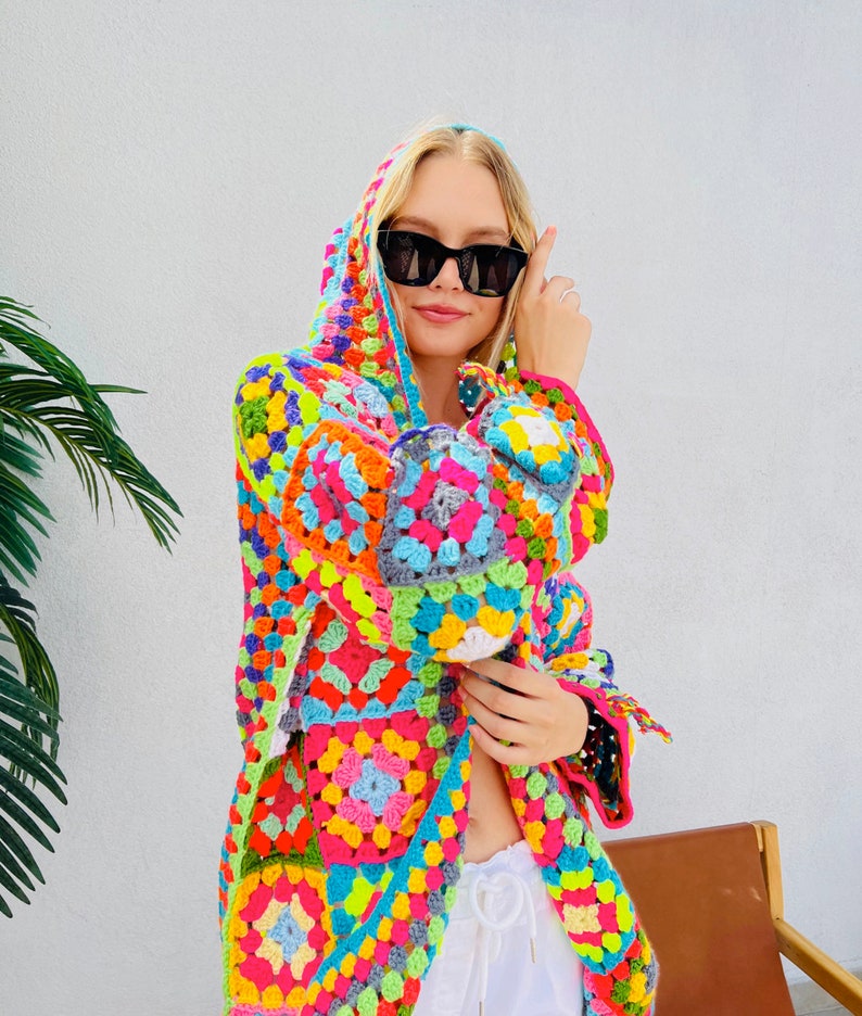 Hand Knit Colorful Winter Jacket