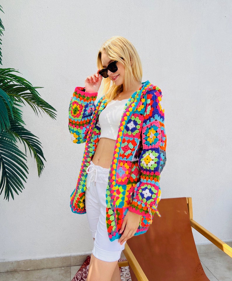 Hand Knit Colorful Winter Jacket