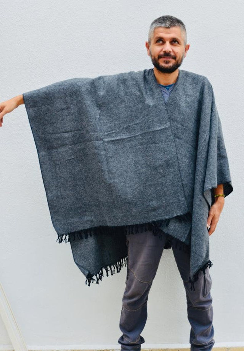 Men's festival clothing Men's Wool ponch