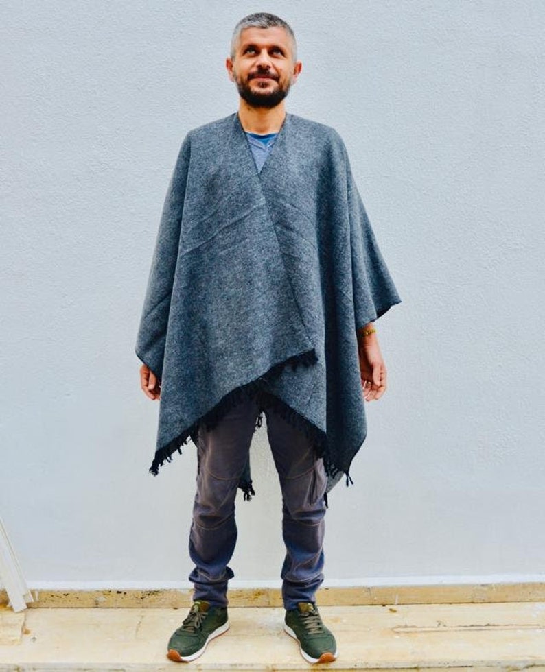 Men's festival clothing Men's Wool ponch