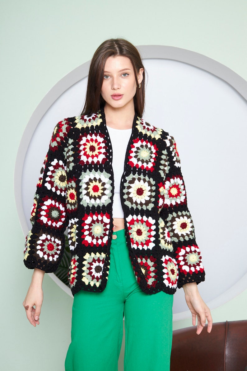 Handmade Winter Crochet Cardigan Sweater for Women