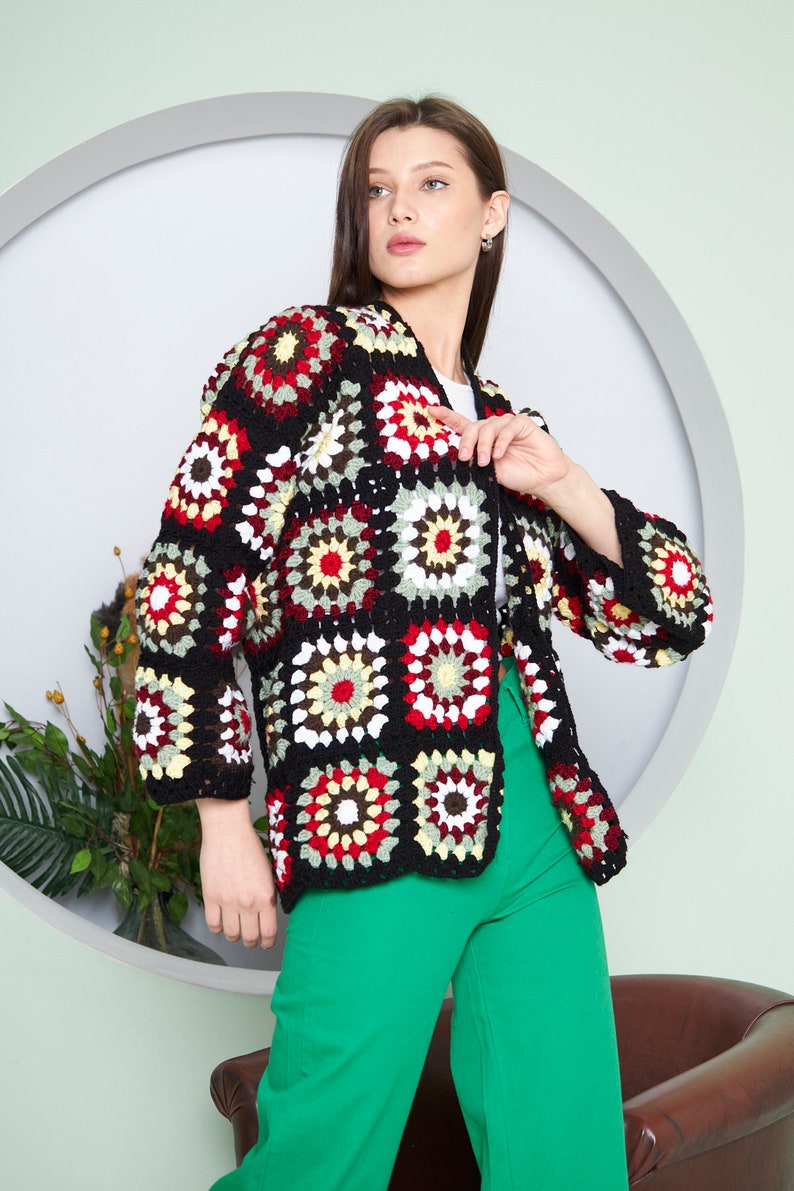 Handmade Winter Crochet Cardigan Sweater for Women