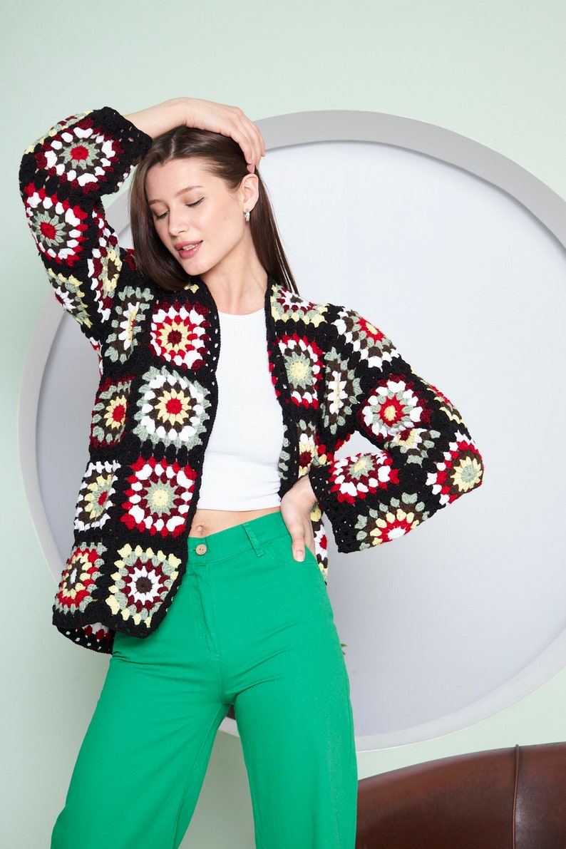 Handmade Winter Crochet Cardigan Sweater for Women