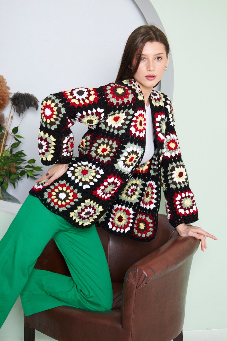 Handmade Winter Crochet Cardigan Sweater for Women