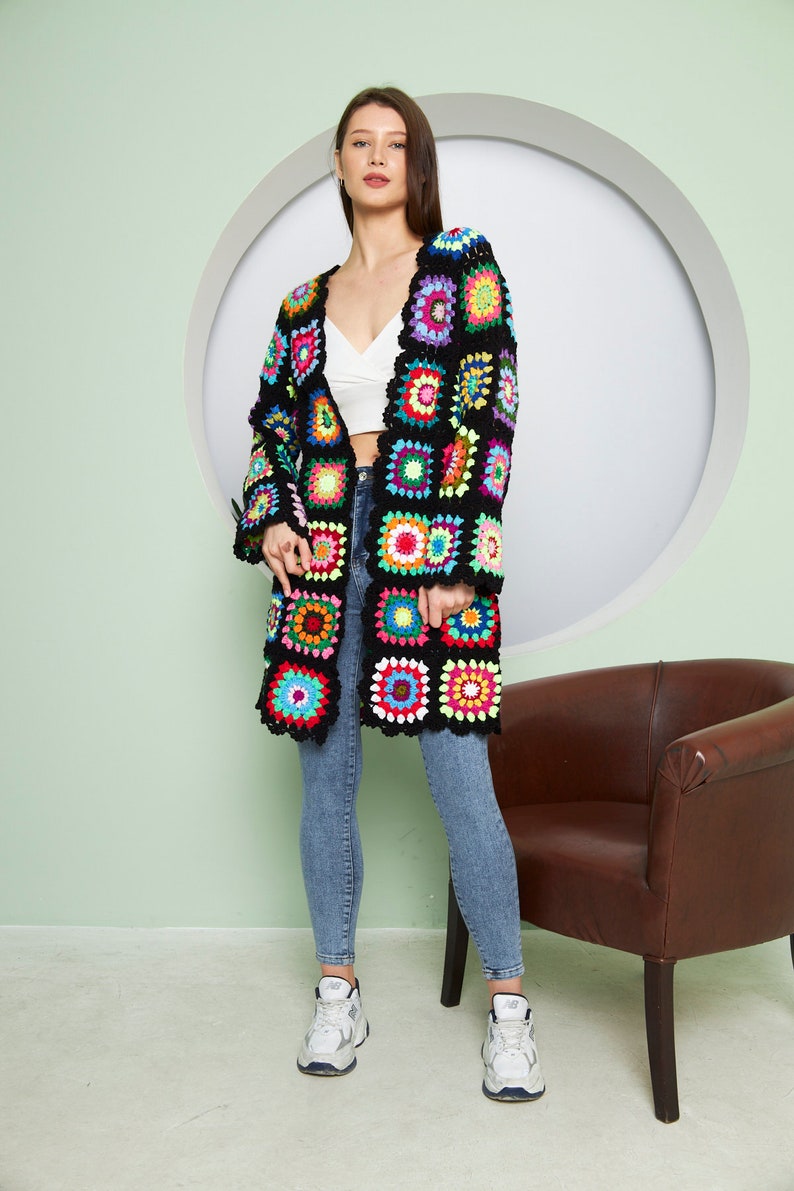 Granny Square Jacket Cardigan Women