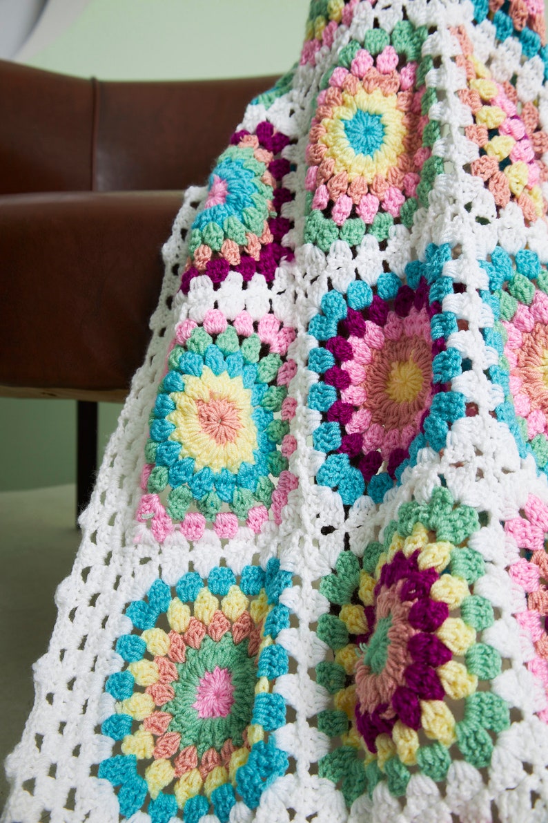 Multi-Color Crochet Throw Blanket