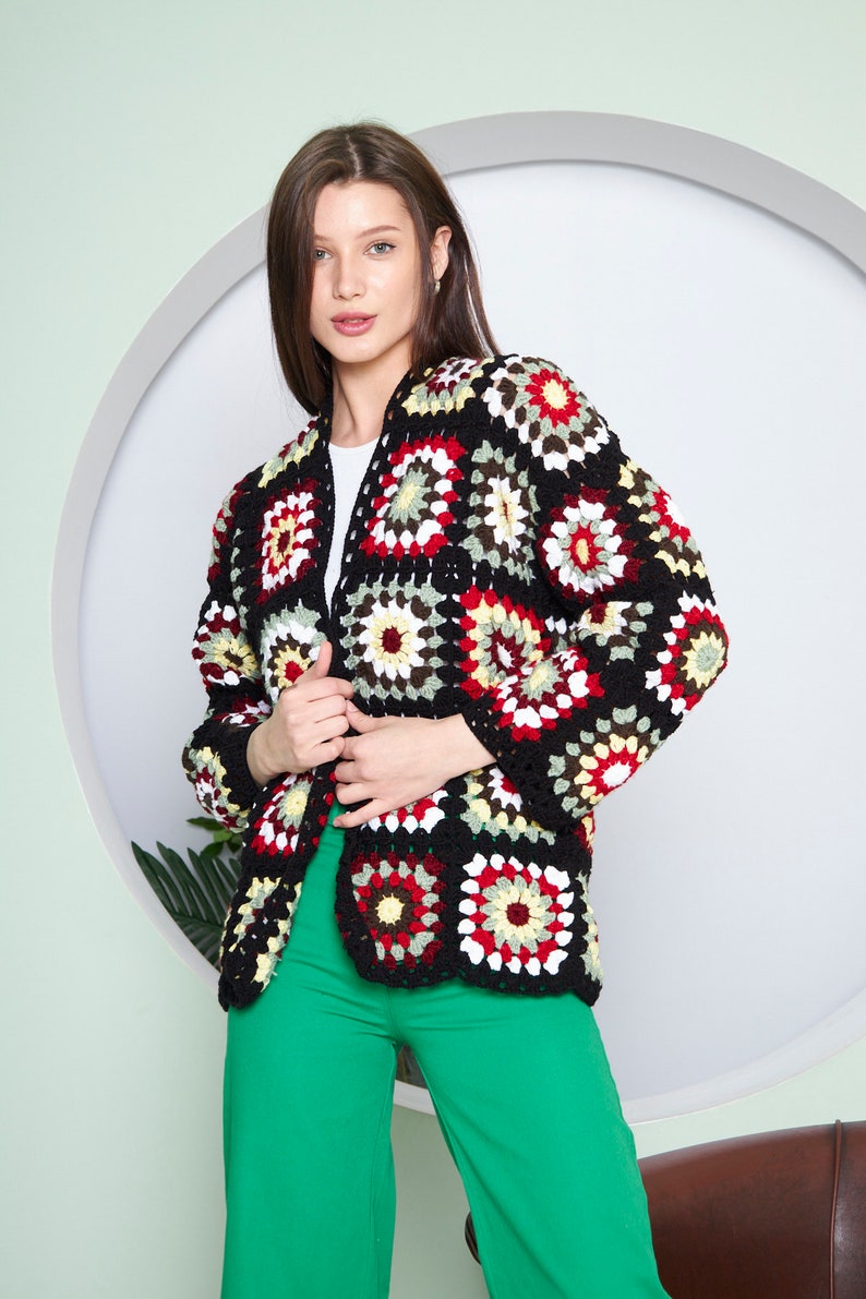 Handmade Winter Crochet Cardigan Sweater for Women