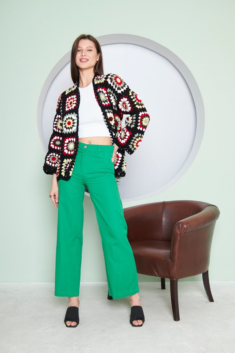 Handmade Winter Crochet Cardigan Sweater for Women