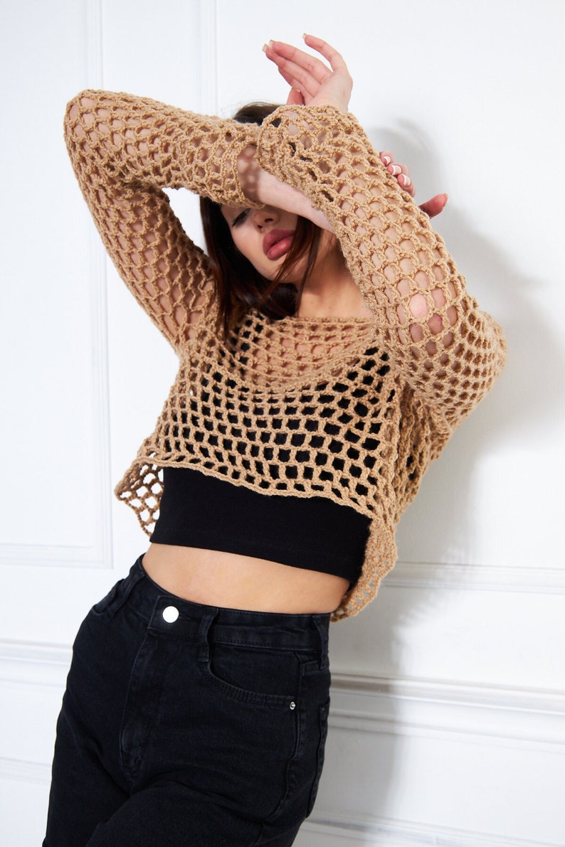 White Mesh Festival Crop Top for Women