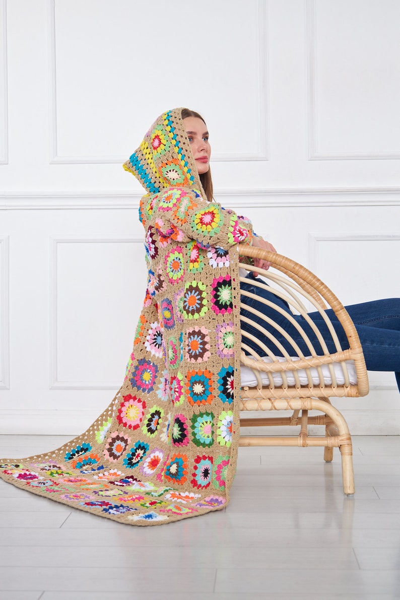 Long Oversized Crochet Jacket