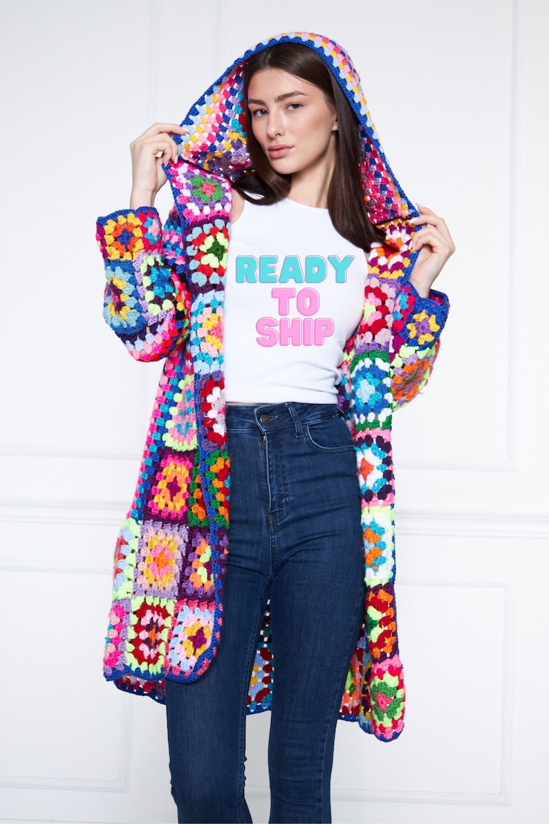 Crochet Granny Square Jacket