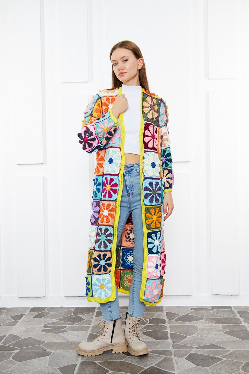 Custom Design Crochet knit Long Jacket