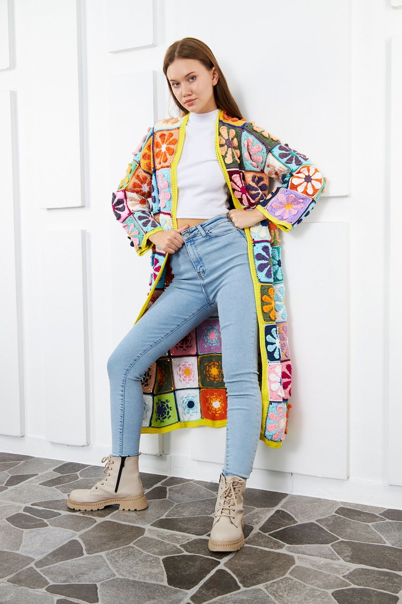 Custom Design Crochet knit Long Jacket