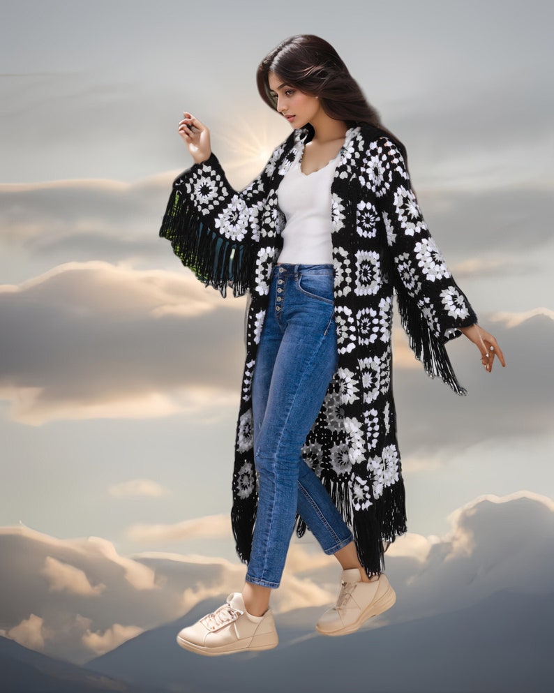 Handmade Granny Square Coat