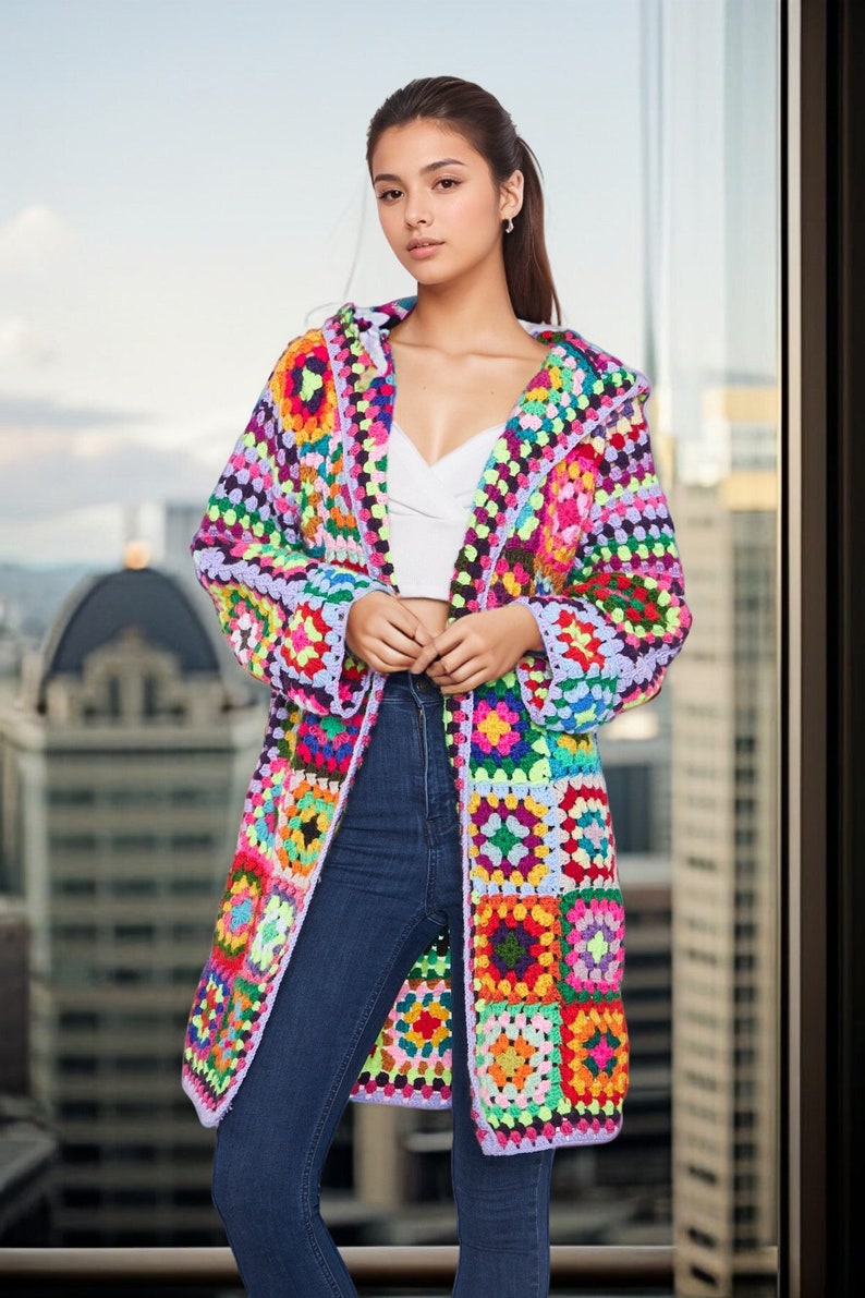 Lilac Granny Square Jacket