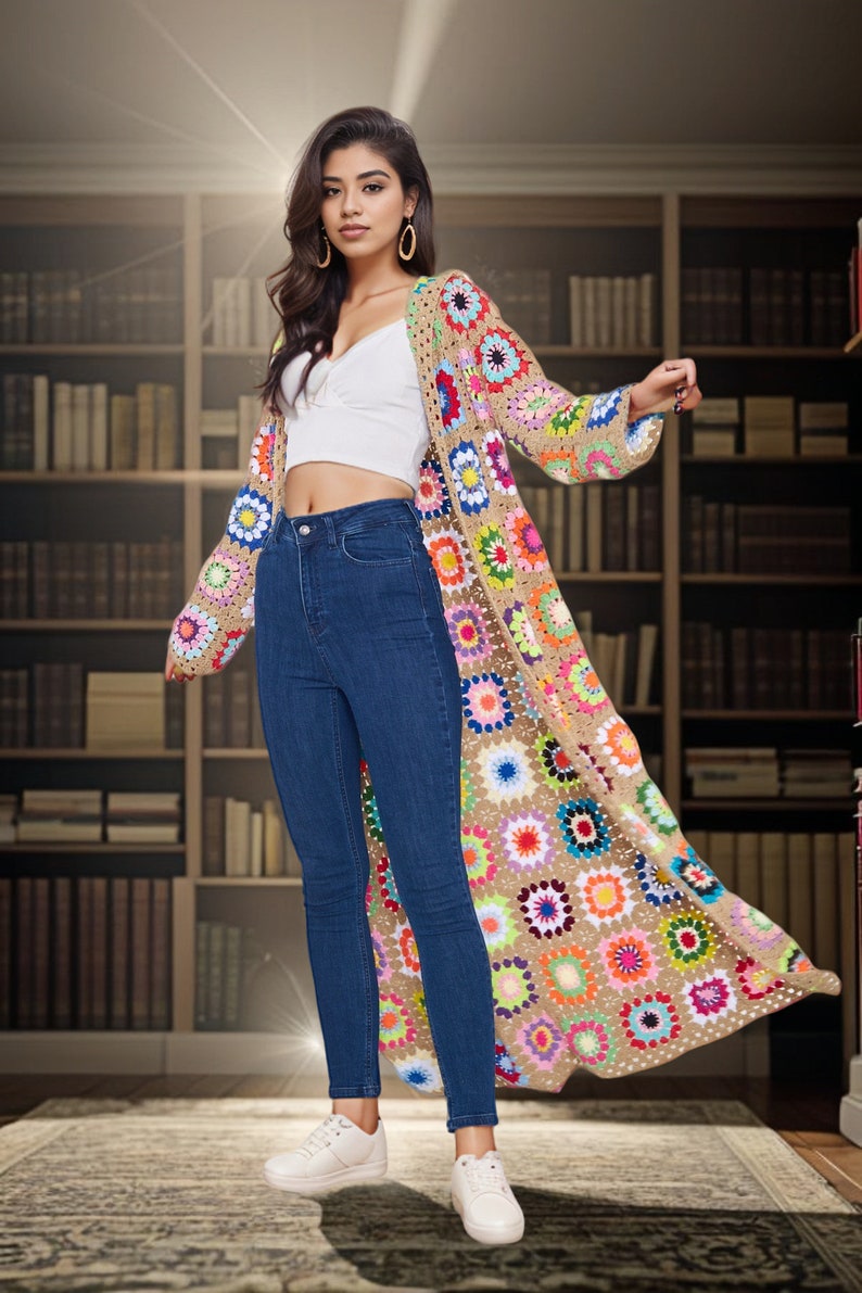 Long Oversized Crochet Jacket