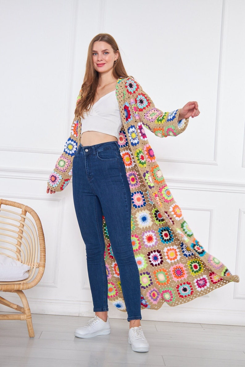 Long Oversized Crochet Jacket