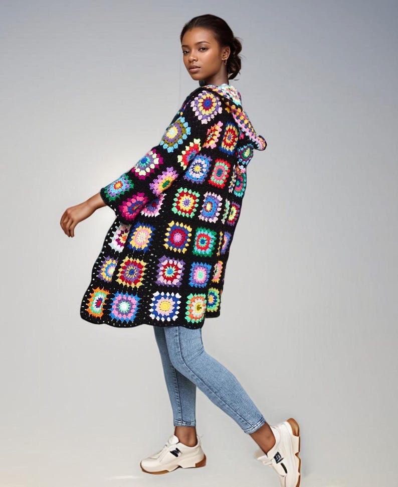 Granny Square Jacket Cardigan Women