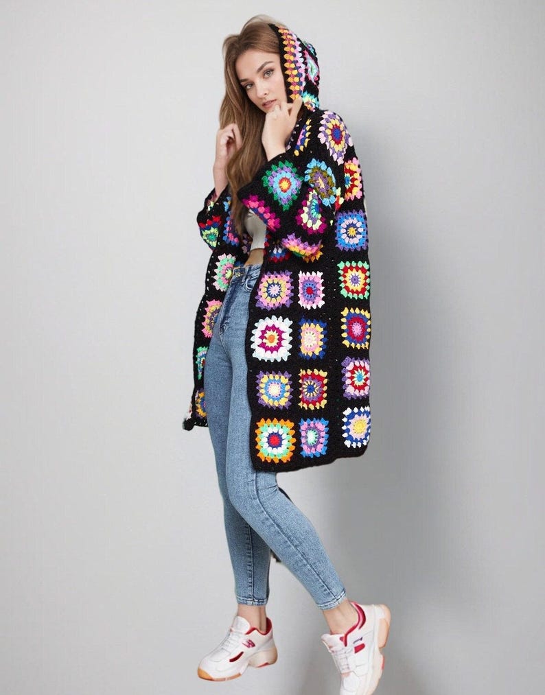 Granny Square Jacket Cardigan Women
