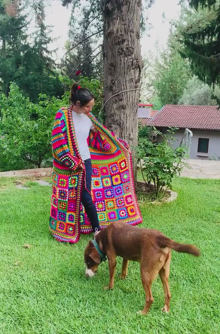 Coat for Women, Women Knit Coat, Handmade Coat