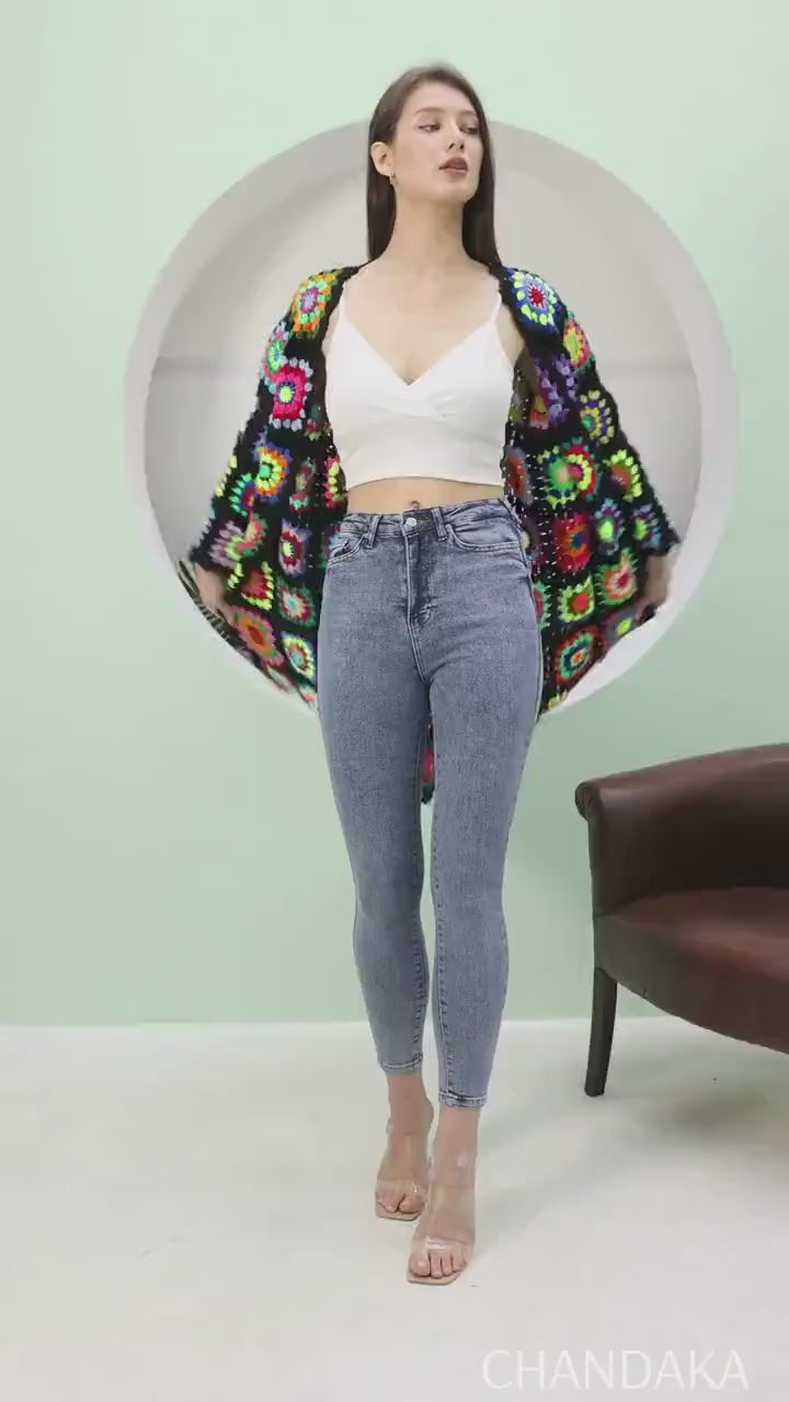 Granny Square Jacket Cardigan Women